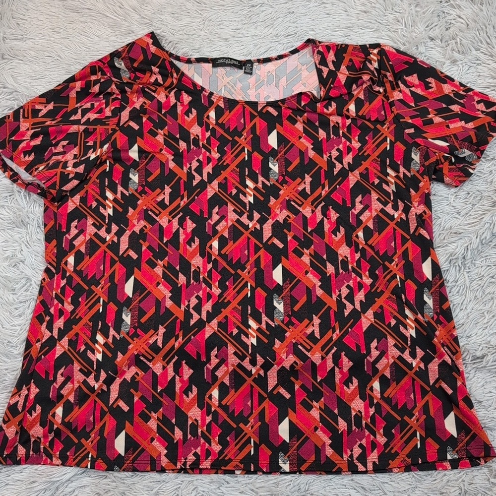 Notations Shirt Womens 2X Blouse Top Career Comfort Lightweight Casual
